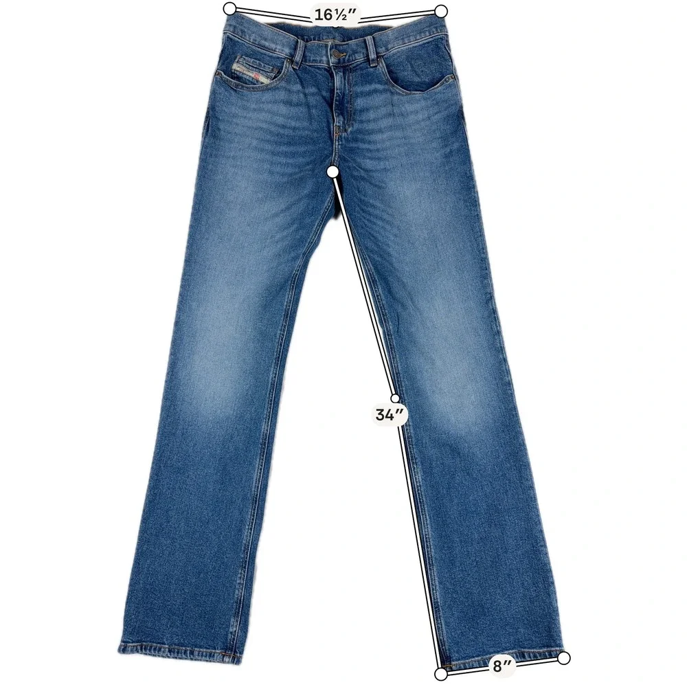 Diesel 2021-NC Straight Leg Jeans Medium Wash Stretch Denim Mens‎ 33x32